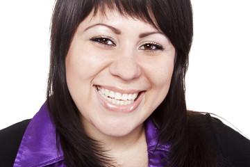Portrait of happy beautiful young woman