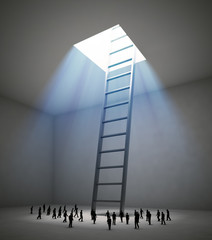 Tiny people ladder room © Mopic