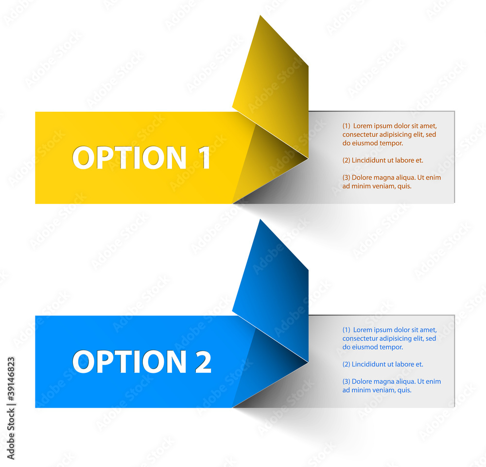 Poster set of colorful vector sample option stickers