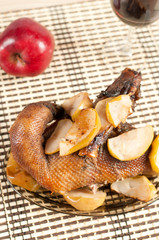 Roast goose with apple