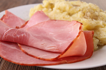 potato puree and ham