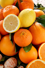 agrumi mediterranei con limone arancia mandarino