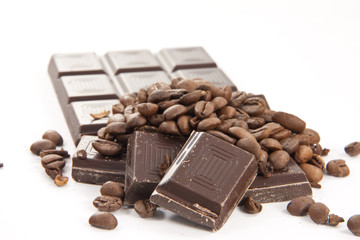 Chocobar with coffee beans