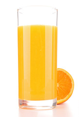 orange juice isolated on white