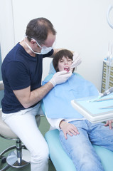 boy during a dental visit. doctor's clinic