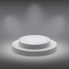 3d isolated Empty white podium