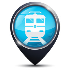 Symbole glossy vectoriel train gare r&eacute;seau ferroviare