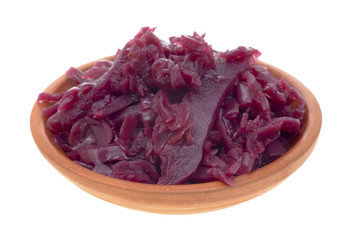 Obraz na płótnie Canvas Sweet and sour red cabbage in small bowl