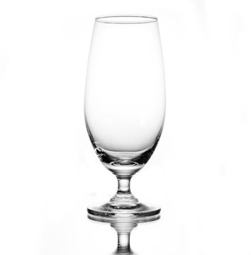 Empty glass of cocktail  on white background sharp light and ref