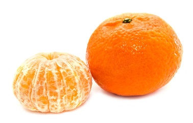 Mandarin tangerine isolated on a white