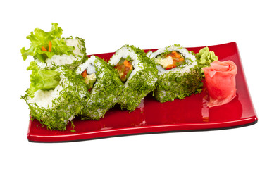 japan vegetarian roll with dill and vegetables