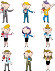 set of reporter people