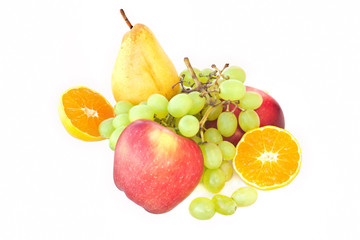 Naklejka na ściany i meble Composition with fruits isolated on white