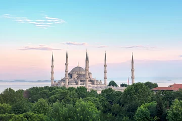 Stickers pour porte la Turquie Istanbul Sultanahmet Camii most famous as Blue Mosque