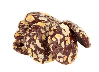 almond chocolate chip cookie isolated