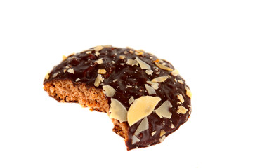 almond chocolate chip cookie isolated