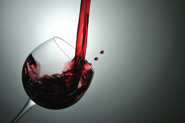 red wine isolated on white background