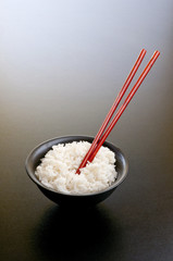 black asian bowl with rice