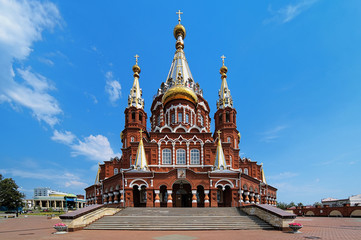 Fototapeta na wymiar St. Michael cathedral in Izhevsk, Russia