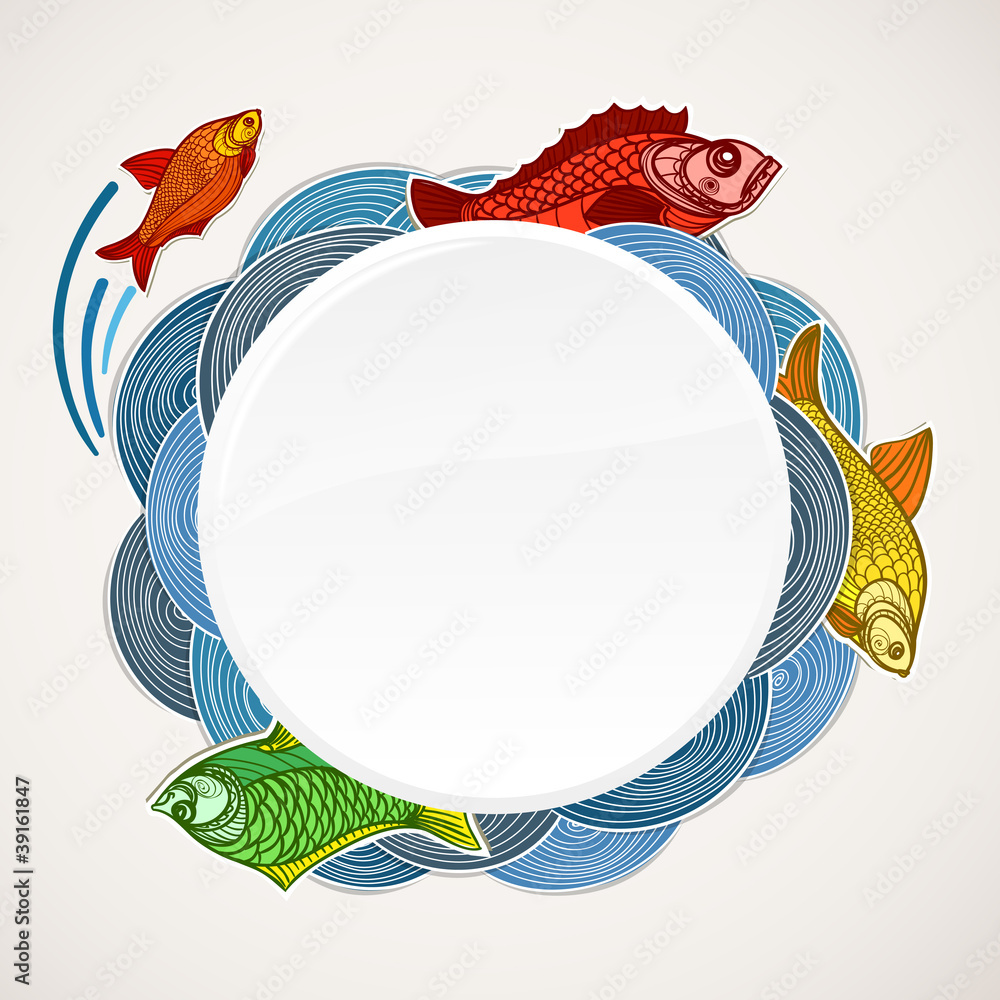 Poster fish vector template. ready for a text