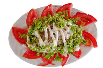 Tomato Salad Greens and vegetables
