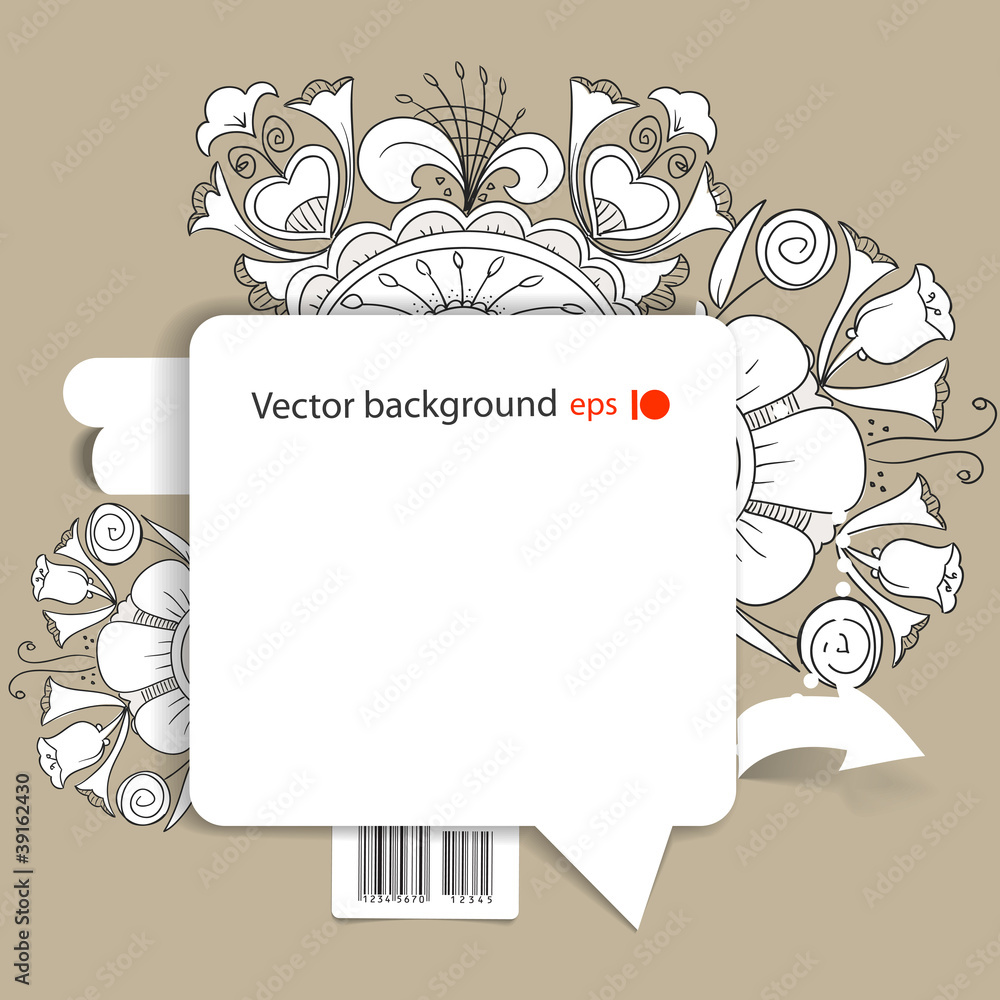 Poster abstract background of blank white speech cloud