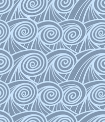 Seamless background of curled abstract blue waves