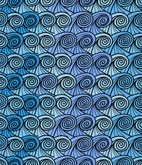 Seamless background of hand-made waves