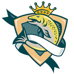 King Salmon Fish Jumping Shield