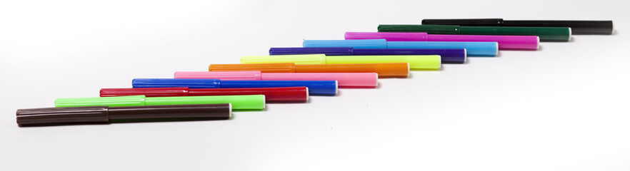 Bright markers on white