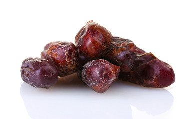 delicious dried dates isolated on white