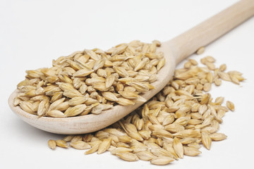 barley  with a wooden spoon