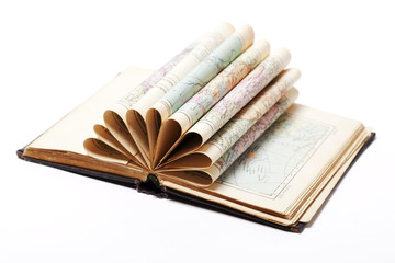 open old book on white background