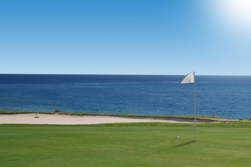 Golf course on the ocean. Portugal.