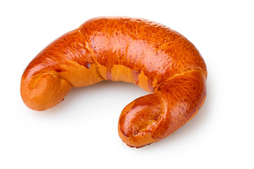 One bagel isolated on white