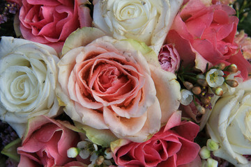 Bridal flowers in pink and white