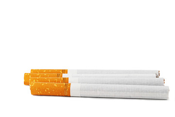 Cigarettes on a white background.