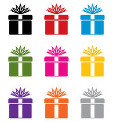 vector set of colorful gift box symbols