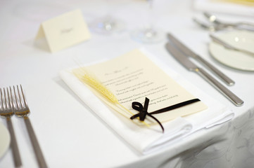 Table set for an event party or wedding reception