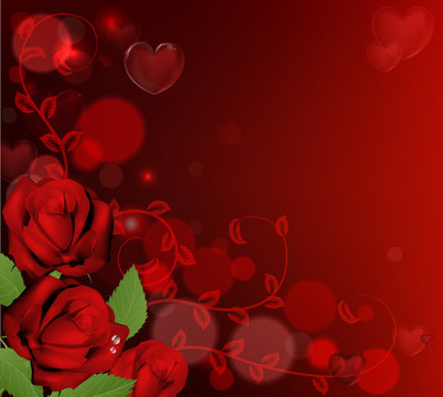 Red Valentines Day Roses Background