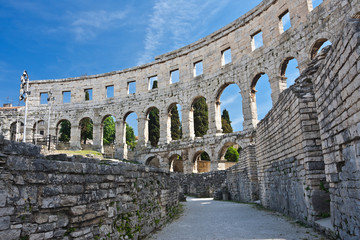 ancient amphitheater in Pula, Croatia