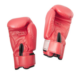 Red gloves for boxing or kick boxing