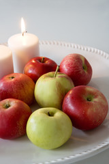 Candles and apples