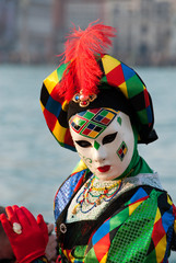Naklejka premium Carnaval de Venise masque arlequin