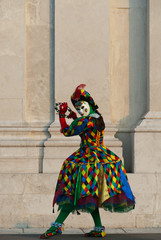 Fototapeta na wymiar Carnaval de Venise masque arlequin