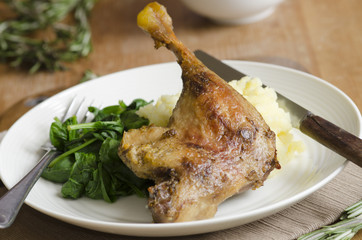 Duck with mashed potatoes