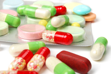 pills isolated on white background