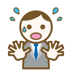 アイコン ビジネスマン A205 慌てる