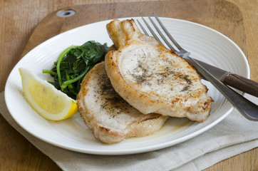 Pork with spinach