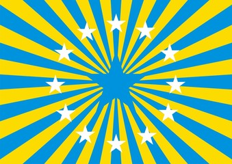 European community - Swedish flag sunburst